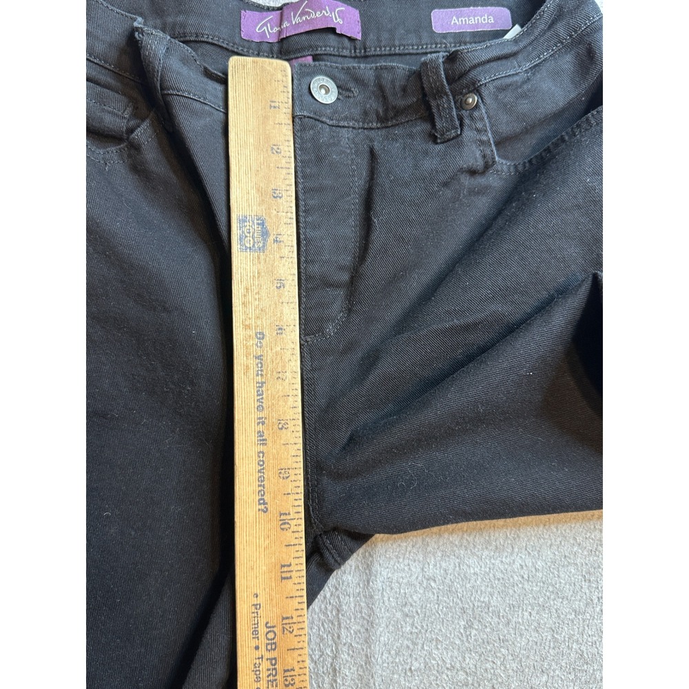 Gloria Vanderbilt Amanda Tapered Jeans Womens 8P Black Denim Stretch High Rise - Picture 9 of 13